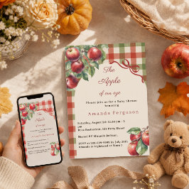 Der Augapfel unseres roten Gingham-Mädchens Baby S Einladung