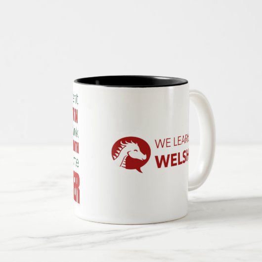 Der Augenblick, in dem es losgeht - Walisisches Cy Zweifarbige Tasse (VorderseiteRechts)
