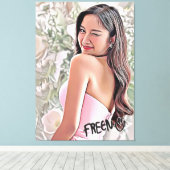 Der Augenzwinkern von Freen Sarocha aus der Episod Leinwanddruck (Insitu (Holzboden))