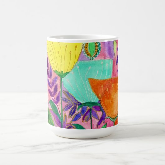 Der Ausbruch der Blumenfreude Kaffeetasse (Mittel)