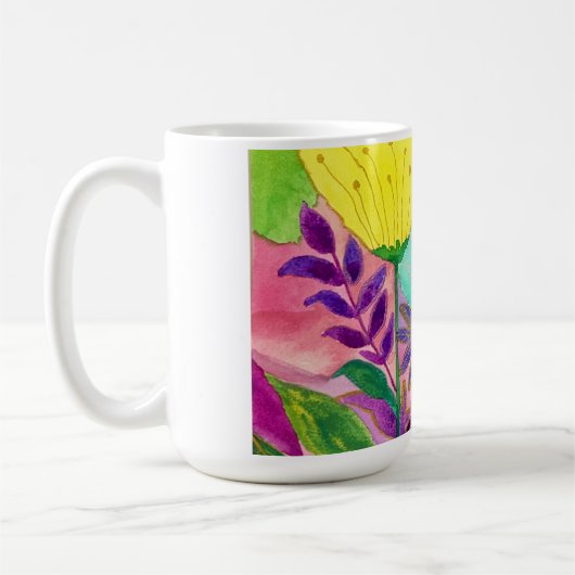 Der Ausbruch der Blumenfreude Kaffeetasse (Links)