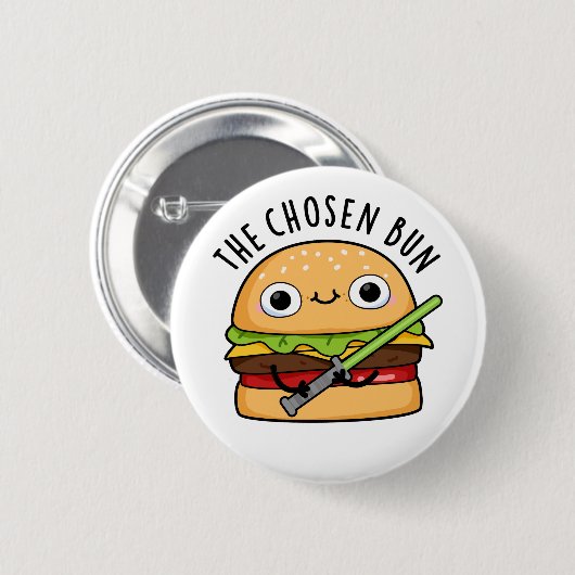 Der ausgewählte Bun Funny Food Warrior Bun Pub Button (Vorne & Hinten)