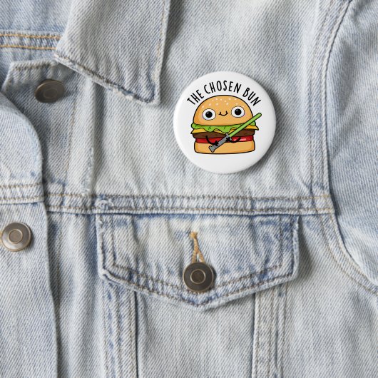 Der ausgewählte Bun Funny Food Warrior Bun Pub Button (Beispiel)