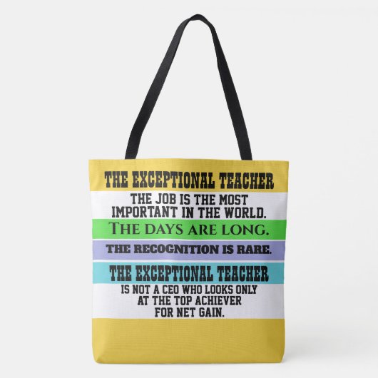 DER AUSSERGEWÖHNLICHE LEHRER - SIEHE ZURÜCK! TASCHE (Vorderseite)