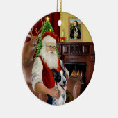 Der australische Rinderhund des Weihnachtsmanns #1 Keramikornament (Rechts)