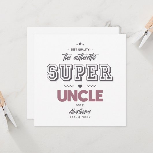 Der authentische große Onkel Karte (Vorderseite/Rückseite Beispiel)