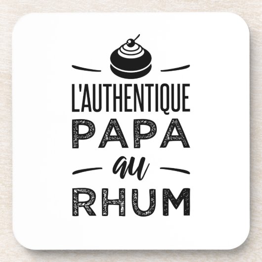 Der authentische Papa am Rum Getränkeuntersetzer (Vorderseite)