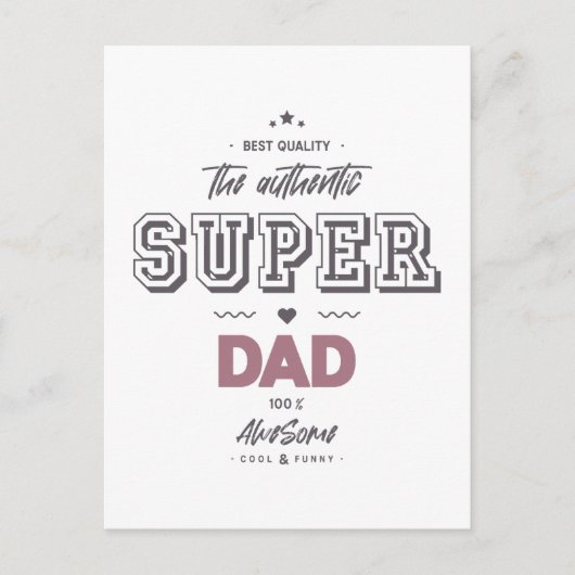 Der authentische Super Papa Postkarte (Vorderseite)