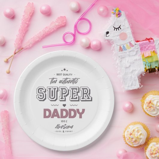 Der authentische Superdaddy Pappteller (Party)