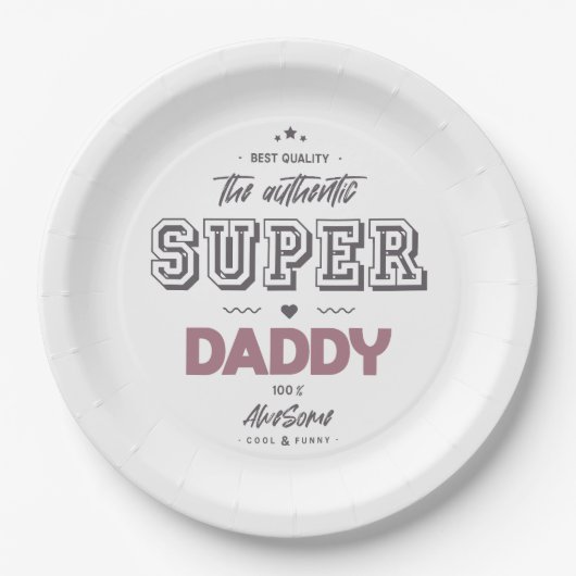 Der authentische Superdaddy Pappteller (Vorderseite)