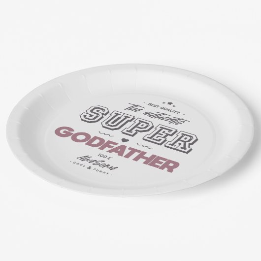 Der authentische Supergott Pappteller (Schrägansicht)