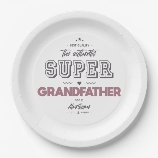 der authentische Supergroßvater Pappteller (Vorderseite)
