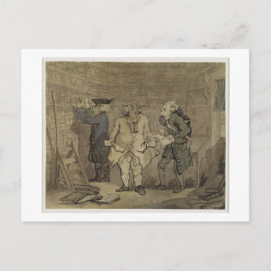 Der Autor und sein Herausgeber, 1784 (grau waschen Postkarte