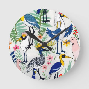Der Aviary Almanac Runde Wanduhr
