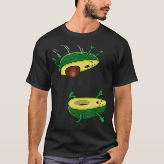 Der Avocado-Jump Kawaii-Früchte T-Shirt