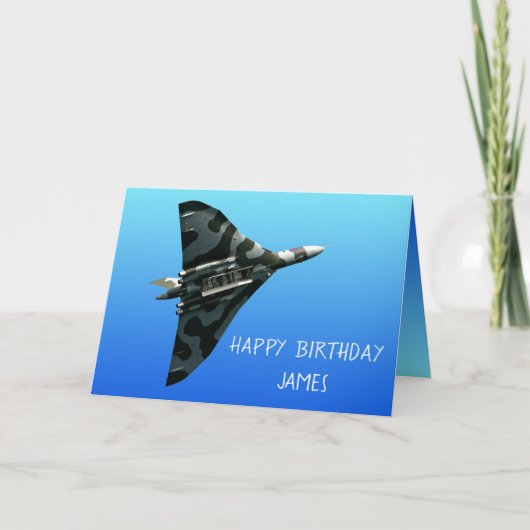 Der Avro Vulcan glücklich Geburtstag personalisier Karte (Vorderseite)