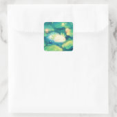 Der Axolotl-Blumentraum Quadratischer Aufkleber (Tasche)