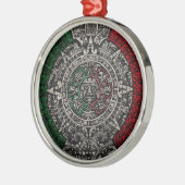 Der aztekische Steinkalender Mexikos Sun Ornament Aus Metall (Links)