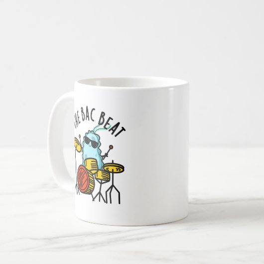 Der Bac Beat Funny Drummer Bacteria Pub Kaffeetasse (Vorderseite Links)