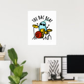 Der Bac Beat Funny Drummer Bacteria Pub Poster (Heimbüro)