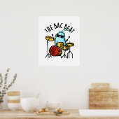 Der Bac Beat Funny Drummer Bacteria Pub Poster (Küche)