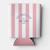 Der Bach Club Blue Wappen Pink Cabana Strip Dosenkühler (Vorderseite)