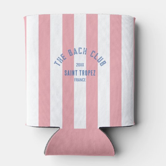 Der Bach Club Blue Wappen Pink Cabana Strip Dosenkühler (Rückseite)