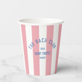 Der Bach Club Blue Wappen Pink Cabana Strip Pappbecher