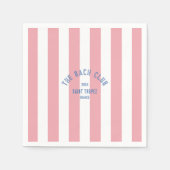 Der Bach Club Blue Wappen Pink Cabana Strip Serviette (Vorderseite)
