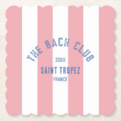 Der Bach Club Blue Wappen Pink Cabana Strip Untersetzer (Vorderseite)