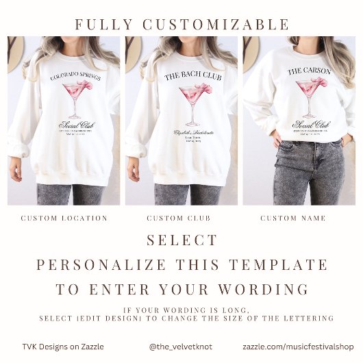 Der Bach Club Pink Cocktail Black Sweatshirt