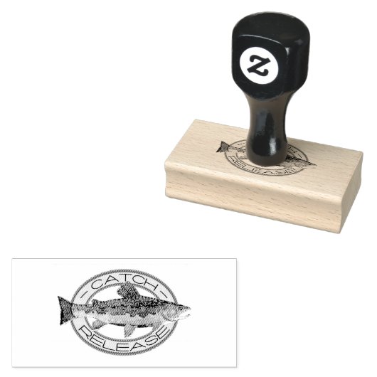 Der Bachforellenfang Gummistempel (Stempel)