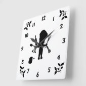 Der Bäcker schüttelt seine Utensils / Werkzeuge Quadratische Wanduhr (Winkel)