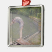 Der Badegast oder der Taucher, 1877 Silbernes Ornament (Links)