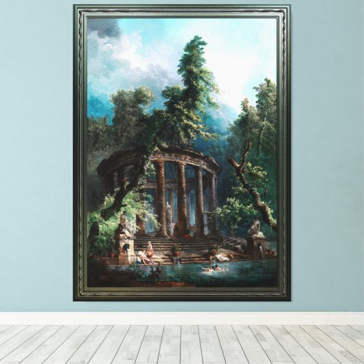 Der Badepool von Hubert Robert 2. Ausgabe Leinwanddruck (Insitu (Holzboden))