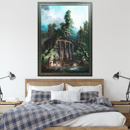 Der Badepool von Hubert Robert 2. Ausgabe Leinwanddruck (Insitu (Schlafzimmer))
