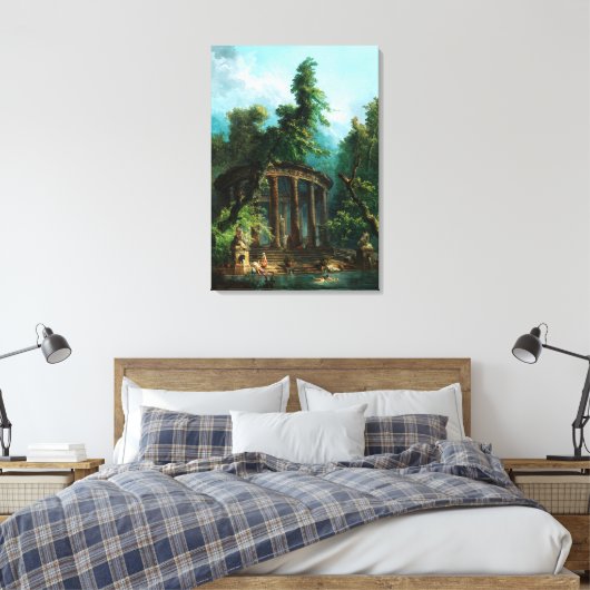 Der Badepool von Hubert Robert Leinwanddruck (Insitu (Schlafzimmer))