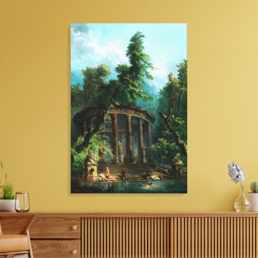 Der Badepool von Hubert Robert Leinwanddruck (Insitu (Wohnzimmer))