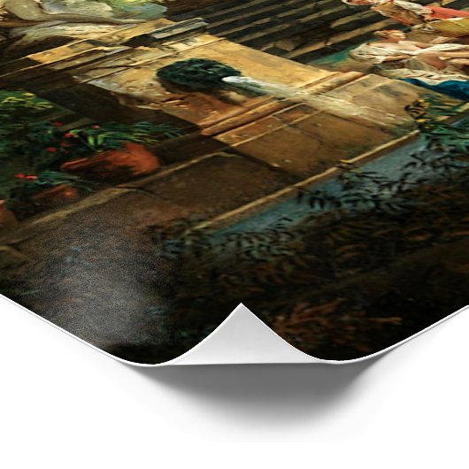 Der Badepool von Hubert Robert Poster (Ecke)