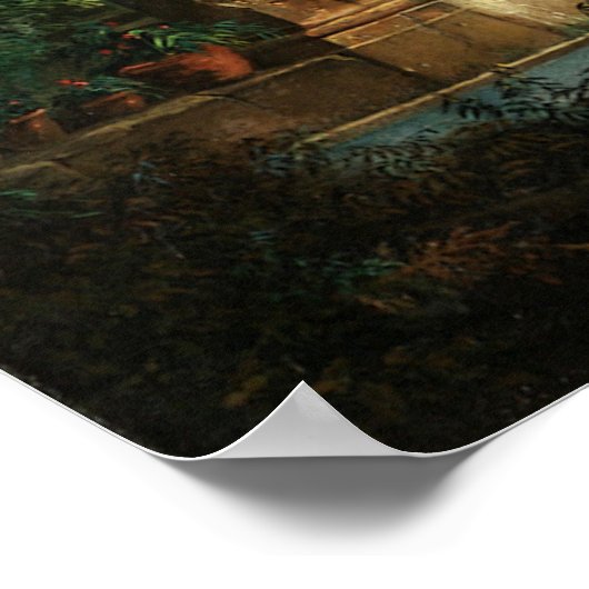 Der Badepool von Hubert Robert Poster (Ecke)