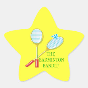 Der Badminton-Bandit Stern-Aufkleber