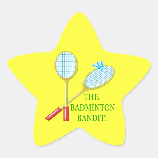 Der Badminton Bandit Stern-Aufkleber (Vorderseite)