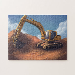 Der Bagger bei der täglichen Arbeit Puzzle