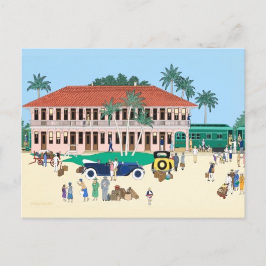 Der Bahnhof Boca Grande 1928 Postkarte (Vorderseite)