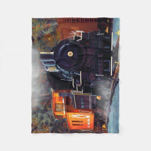 Der Bahnhof - Dampfzug Fleecedecke (Vorderseite)