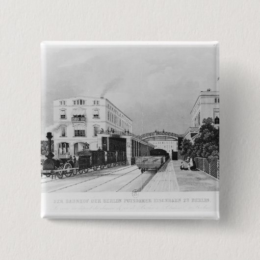 Der Bahnhof des Zugs Berlin-Potsdam Button (Vorderseite)