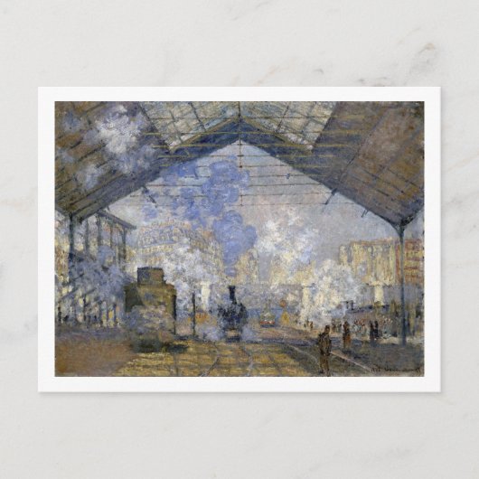 Der Bahnhof Saint-Lazare, Monet Postkarte (Vorderseite)
