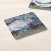 Der Bahnhof Saint-Lazare, Monet Rechteckiger Pappuntersetzer (angewinkelt)