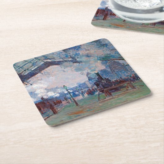 Der Bahnhof Saint-Lazare, Monet Rechteckiger Pappuntersetzer (angewinkelt)