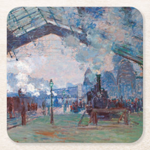Der Bahnhof Saint-Lazare, Monet Rechteckiger Pappuntersetzer